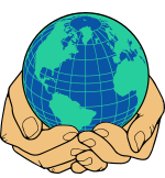 Hands cradling a globe