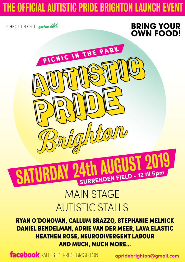Poster for Autistic Pride Brighton 2019.