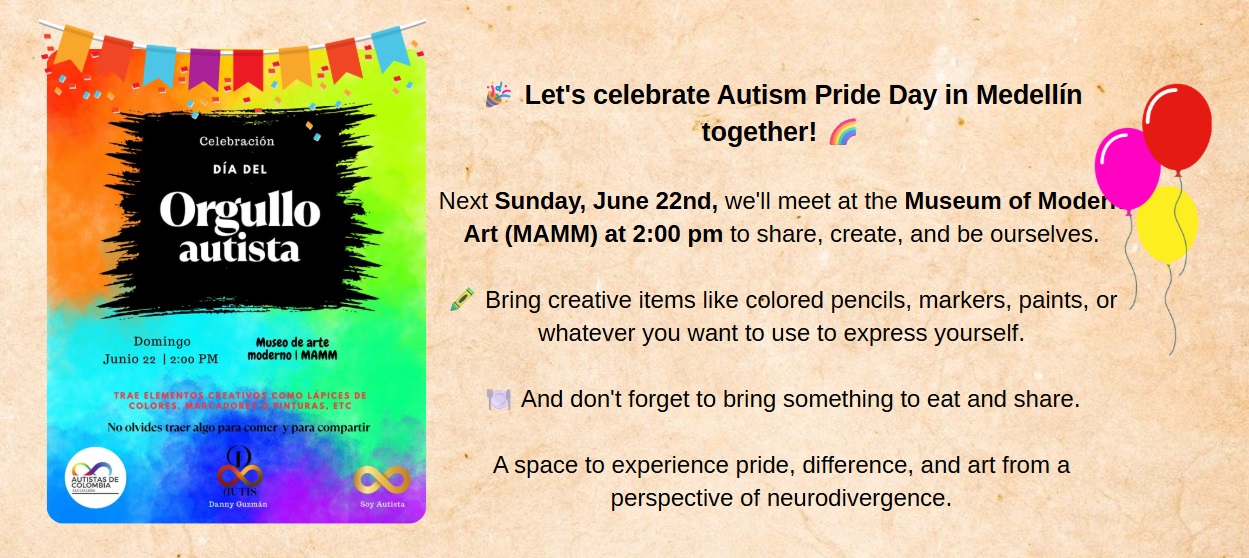 Autistic Pride Colombia event artwork.